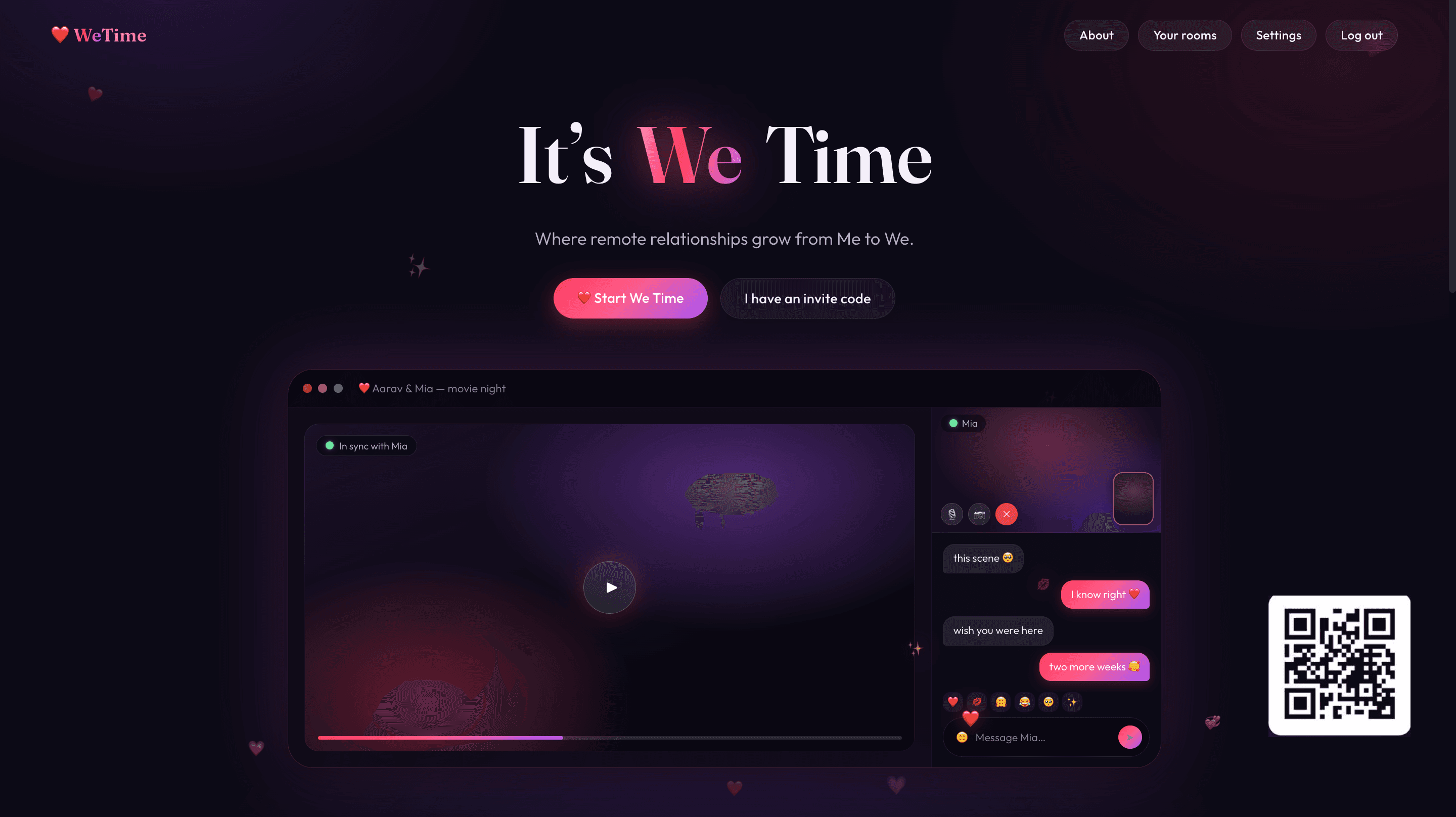 WeTime — co-watching app for remote couples